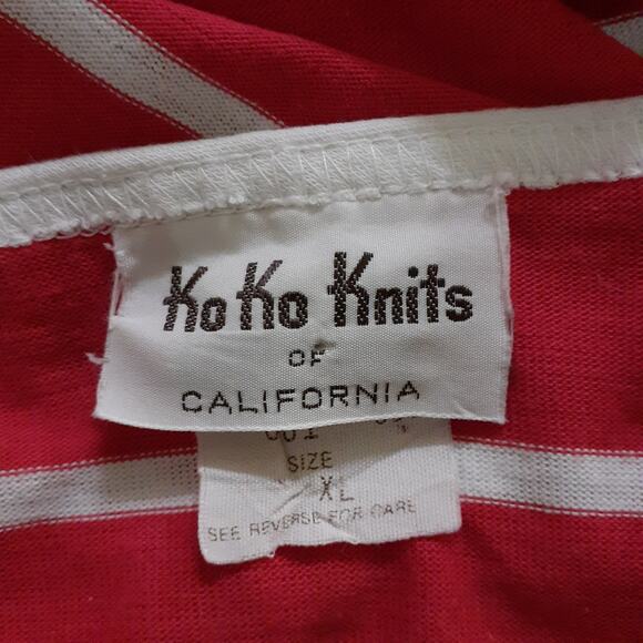 Vintage 70's Ko Ko Knits of California Pullover Short Sleeve XL Shirt Top - Picture 4 of 5